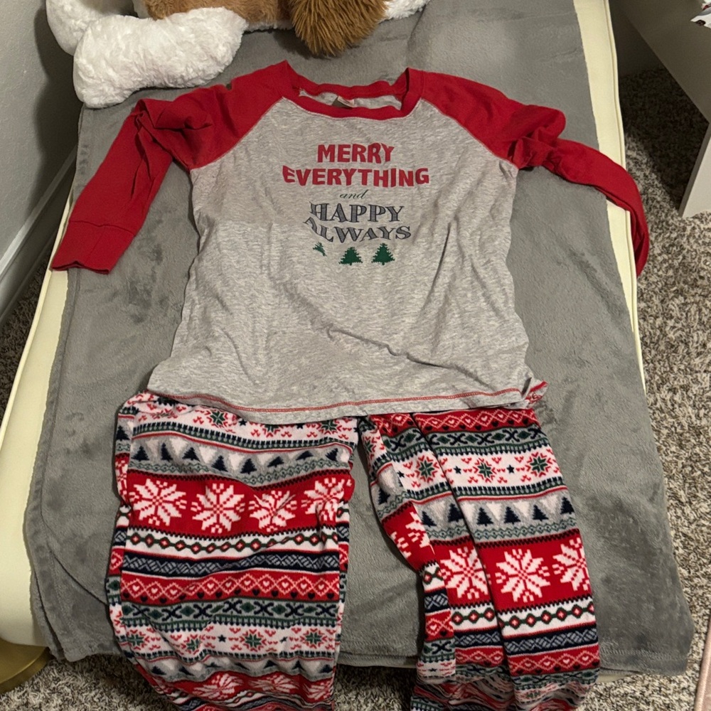 Festive Red and Gray medium women’s Pajamas